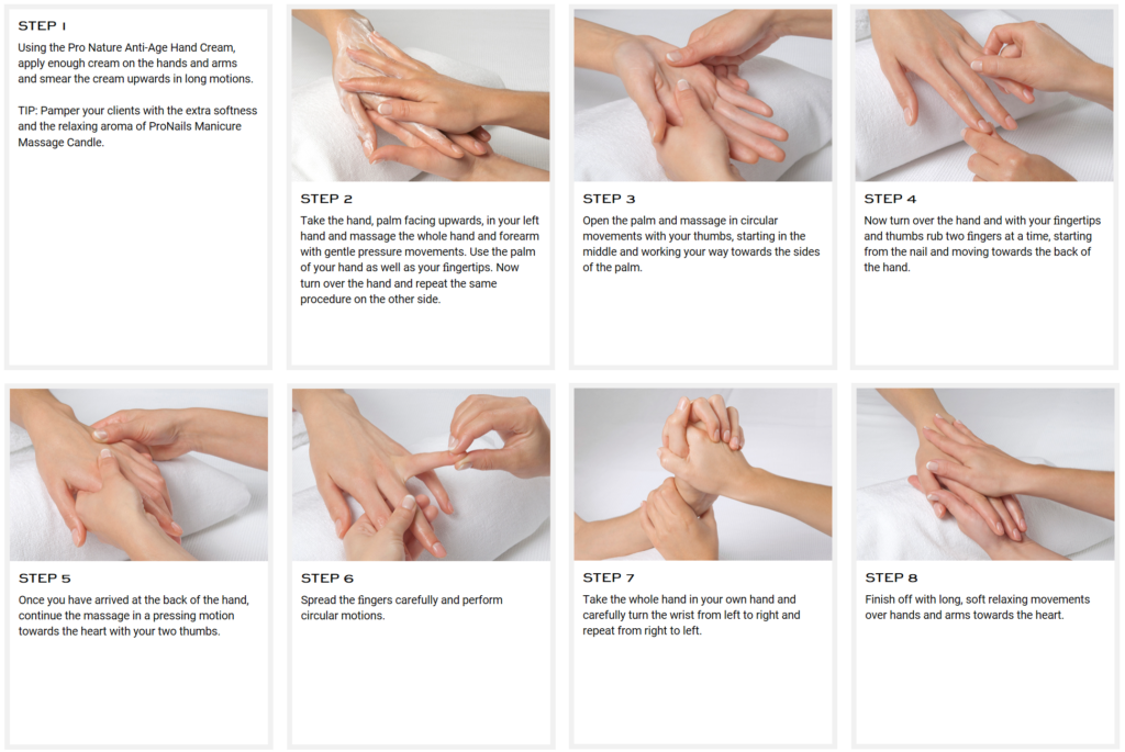 Relaxing hand and arm massage in 8 steps